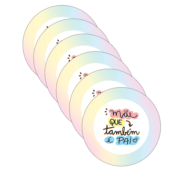 Kit Sousplat Mãe/pai - 6 Peças - Sem Base