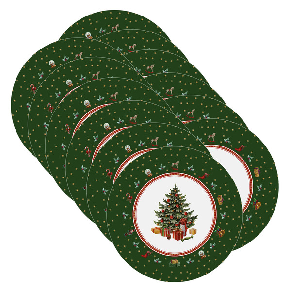 Kit Sousplat Natal Árvore Verde - 12 Peças - Sem Base