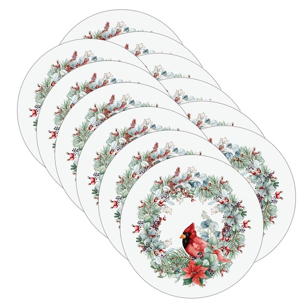 Kit Sousplat Natal Cardinal - 12 Peças - Com Base