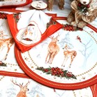 Kit Sousplat Natal Cervos - 12 Peças - Sem Base