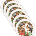 Kit Sousplat Natal Esquilo Ii - 6 Peças - Sem Base