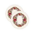 Kit Sousplat Natal Galhada Flores - 2 Peças - Sem Base