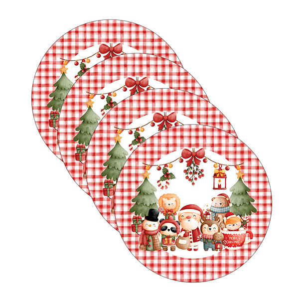 Kit Sousplat Natal Infantil - 4 Peças - Sem Base