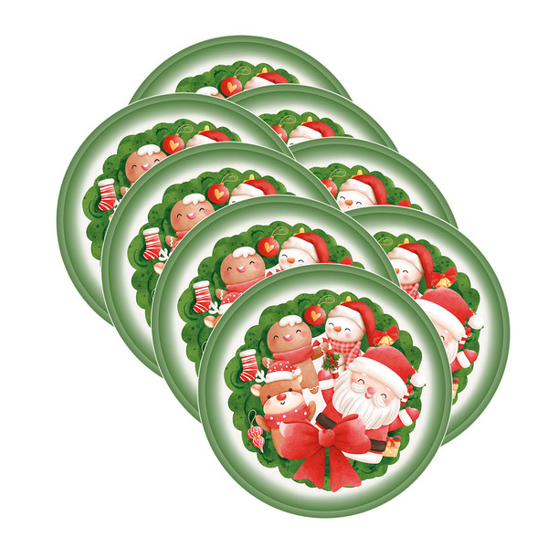 Kit Sousplat Natal Infantil Ii - 8 Peças - Sem Base