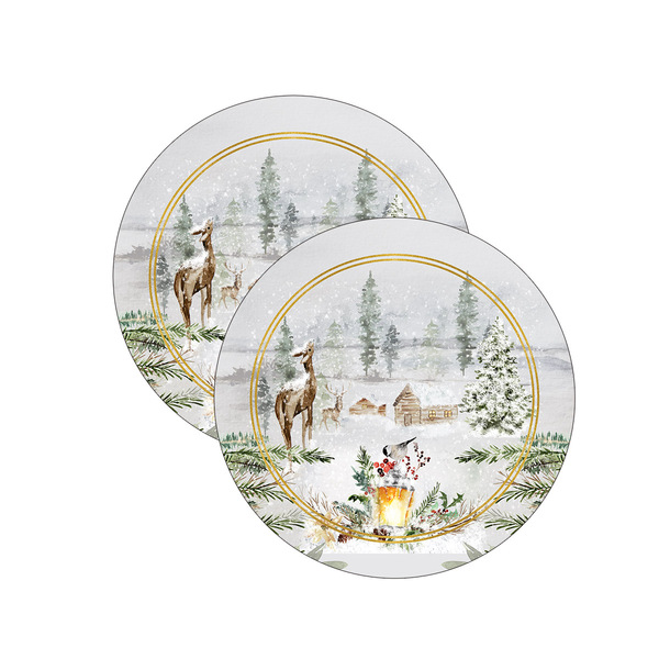 Kit Sousplat Natal Inverno - 2 Peças - Sem Base