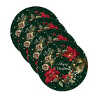 Kit Sousplat Natal Merry Christmas - 4 Peças - Sem Base