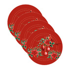 Kit Sousplat Natal Pássaros - 4 Peças - Sem Base