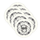 Kit Sousplat Natal Rena Preta - 8 Peças - Sem Base