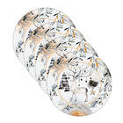 Kit Sousplat Natal Rena Preta Ii - 4 Peças - Sem Base