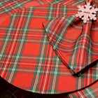 Kit Sousplat Natal Xadrez Vermelho/verde - 6 Peças - Com Base