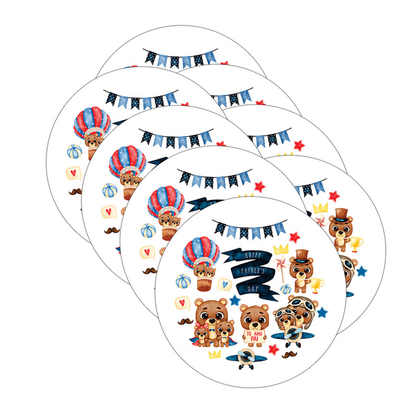 Kit Sousplat Pai Família - 8 Peças - Sem Base