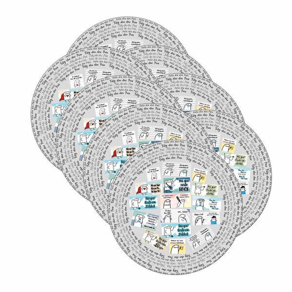 Kit Sousplat Pai Flork - 8 Peças - Sem Base