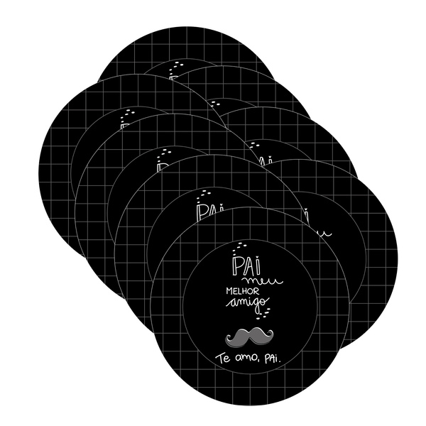 Kit Sousplat Pai Meu Melhor Amigo - 8 Peças - Com Base