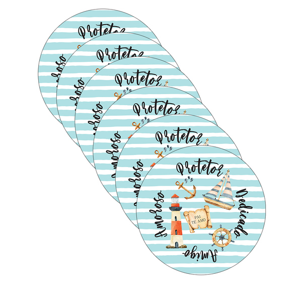 Kit Sousplat Pai Palavras - 6 Peças - Sem Base