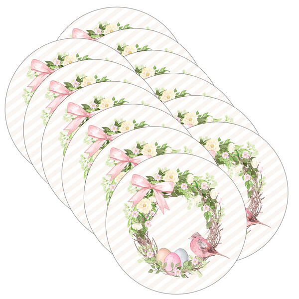 Kit Sousplat Páscoa - 12 Peças - Com Base