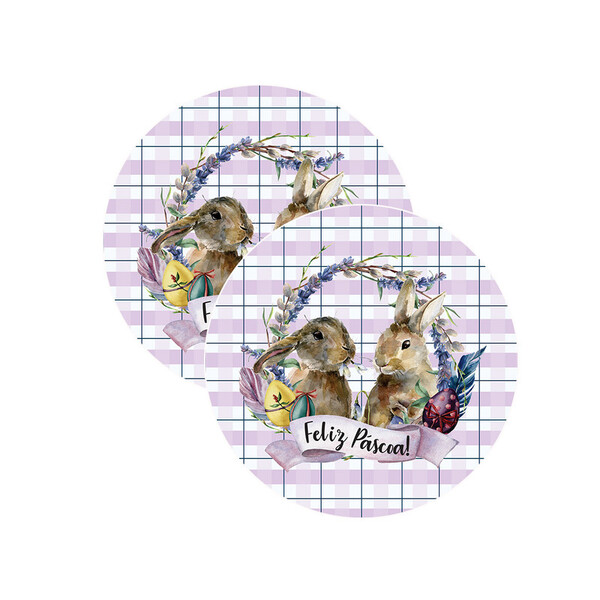 Kit Sousplat Páscoa - 2 Peças - Com Base