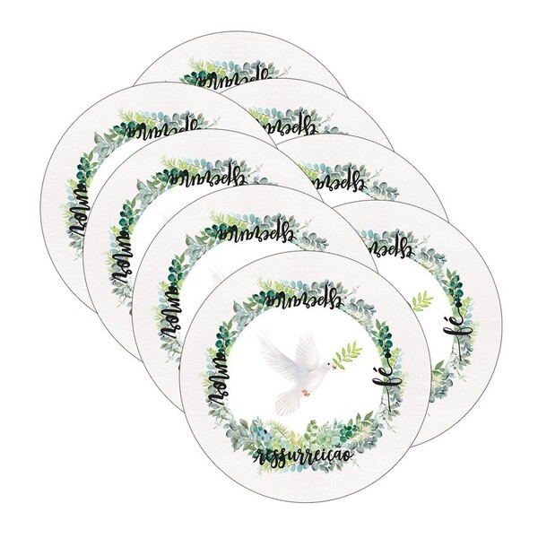 Kit Sousplat Páscoa - 8 Peças - Com Base