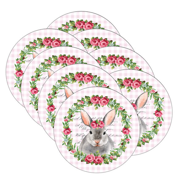 Kit Sousplat Páscoa - 8 Peças - Com Base