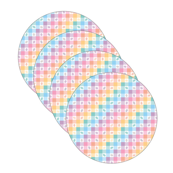 Kit Sousplat Páscoa Arco Íris - 4 Peças - Sem Base