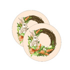 Kit Sousplat Páscoa Cenoura/salmão - 2 Peças - Com Base