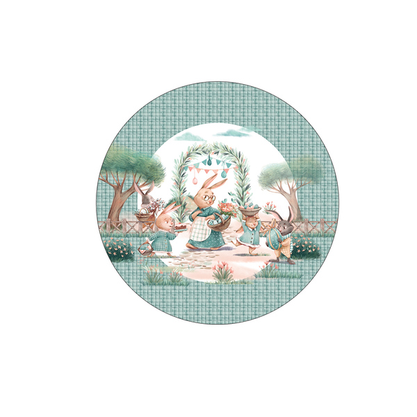 Kit Sousplat Páscoa Família - 1 Peça - Com Base