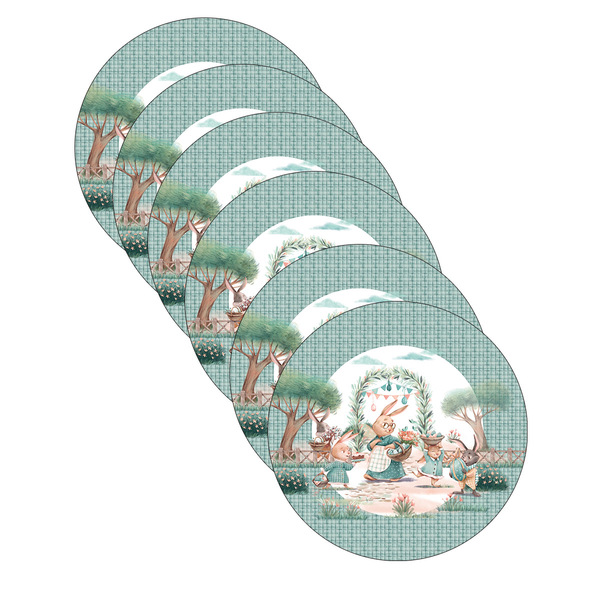 Kit Sousplat Páscoa Família - 6 Peças - Com Base