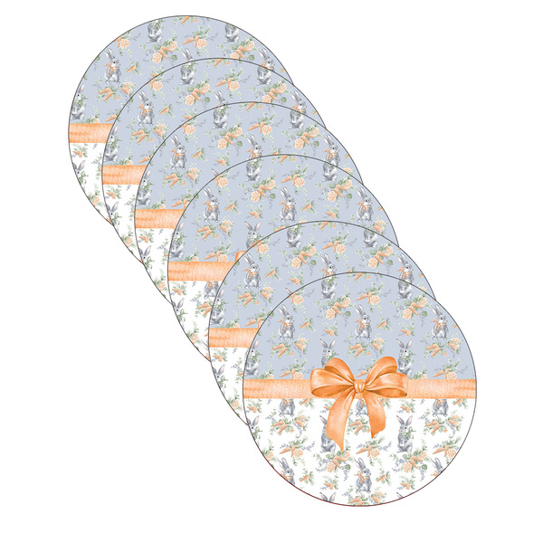 Kit Sousplat Páscoa Laço - 6 Peças - Sem Base