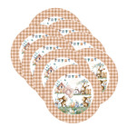 Kit Sousplat Páscoa Marrom Xadrez - 8 Peças - Sem Base