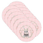 Kit Sousplat Páscoa Rosa Xadrez - 12 Peças - Com Base