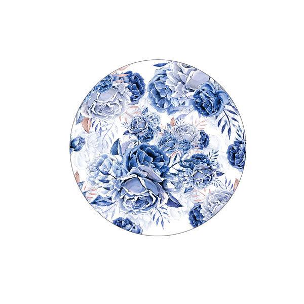 Kit Sousplat Rosas Azul - 1 Peça - Sem Base