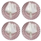 Kit Sousplat Rose Gold Wave, Guardanapo Cambraia De Linho E A