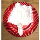 Kit Sousplat Vermelho Wave, Guardanapo Cambraia De Linho E An