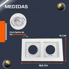 Kit Spot Duplo Embutir Recuado Quadrado + 2 Lâmpada 5w Gu10 B