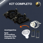 Kit Spot Duplo Embutir Recuado Quadrado + 2 Lâmpada 5w Gu10 B