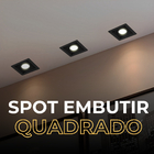 Kit Spot Embutir Quadrado Nordecor Par30 + Lâmpada 9w Irc95 2