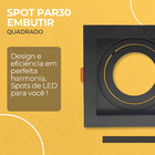 Kit Spot Embutir Quadrado Nordecor Par30 + Lâmpada 9w Irc95 2
