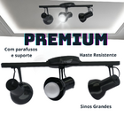 Kit Spot Trilho Eletrificado Direcionável 50cm Preto