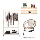 Kit Suporte Aparador 3 Nichos Aéreo Suporte Roupas Vintage