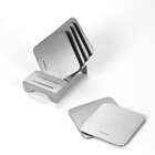 Kit Suporte Apoio De Bolachas Quadradas Copos - Reto Em Inox