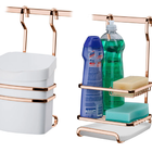 Kit Suporte Lixeira 2,5l + Porta Detergente Rose Gold Barra