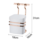 Kit Suporte Lixeira 2,5l + Porta Detergente Rose Gold Barra