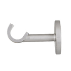 Kit Suporte Simples de Cortina Parede e Teto Glam Cromo Escovado 20mm 2 peças Inspire