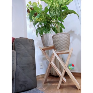 Foto de Kit Suportes De Madeira, Decoração Com Plantas, Vasos Sv5