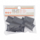 Kit de Suportes Meia Cana de Plástico Polipropileno Preto para Linha Line Aramada 3x5x10cm Spaceo