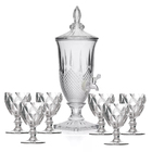 Kit Suqueira 2l Vidro Luxo 6 Taças Vidro Diamante 260ml