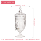 Kit Suqueira Cristal 4,5l + Taças Água Diamante Total 7pçs