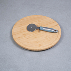 Kit Tábua Bambu Giratória E Cortador Pizza Azul 2 Pç – Oikos