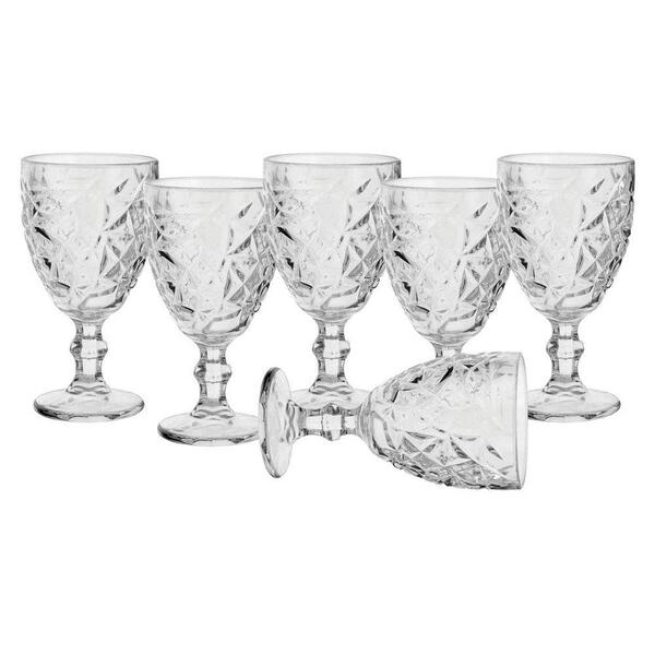 Kit Taças Água Ally De Vidro Transparente 300ml 6 Unidades