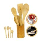 Kit Talher + Porta Talher Com 5 Peças De Bambu