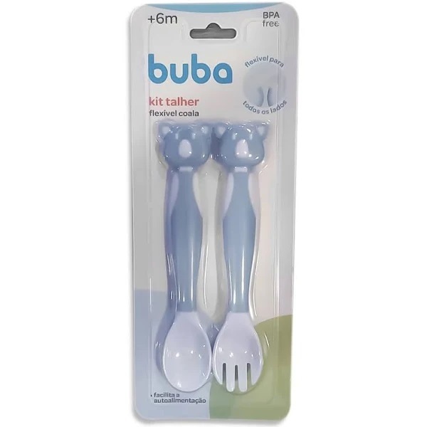 Kit Talher Bebe Flexivel Coala Buba - Azul